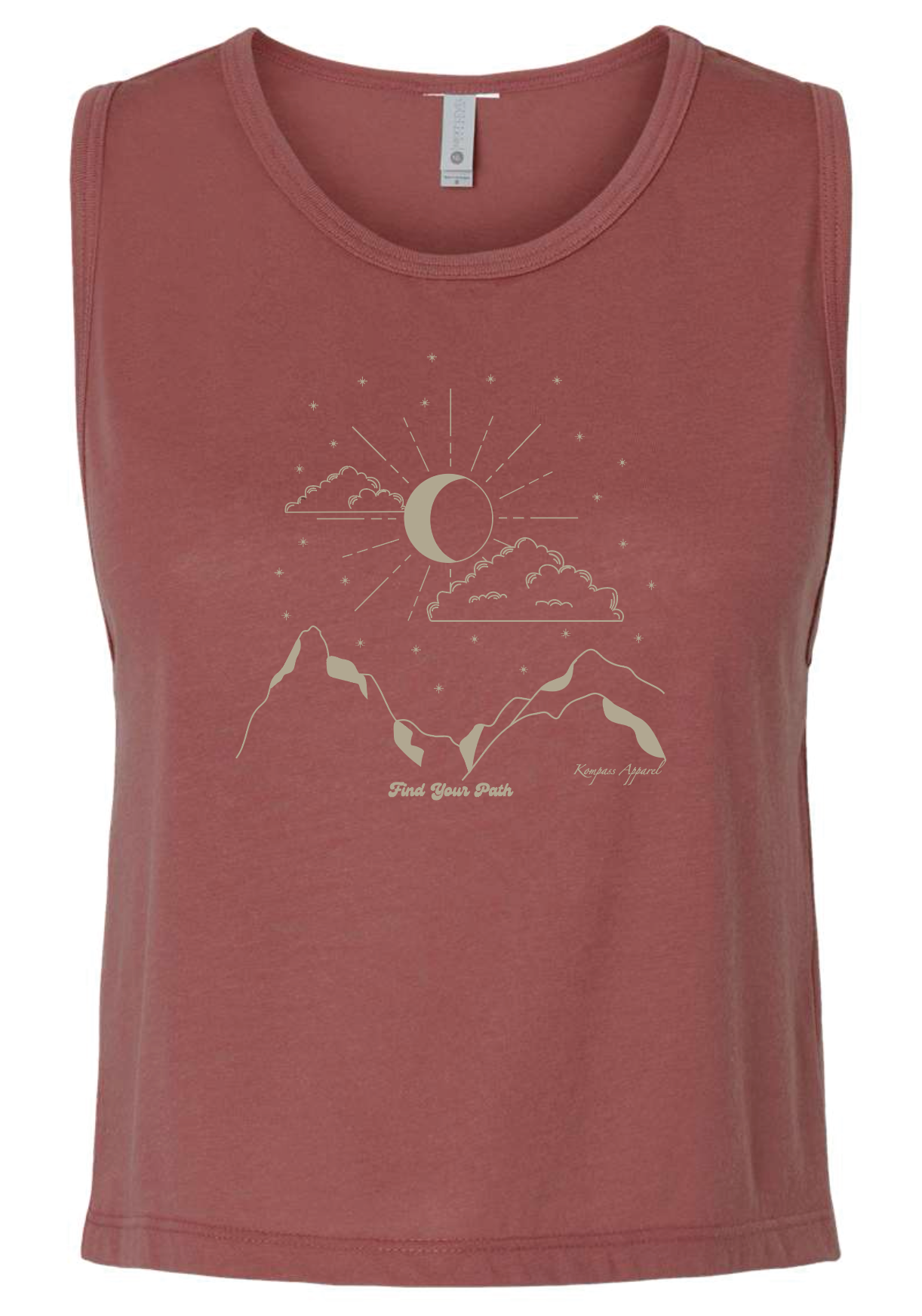 Womens mauve moon crop tank