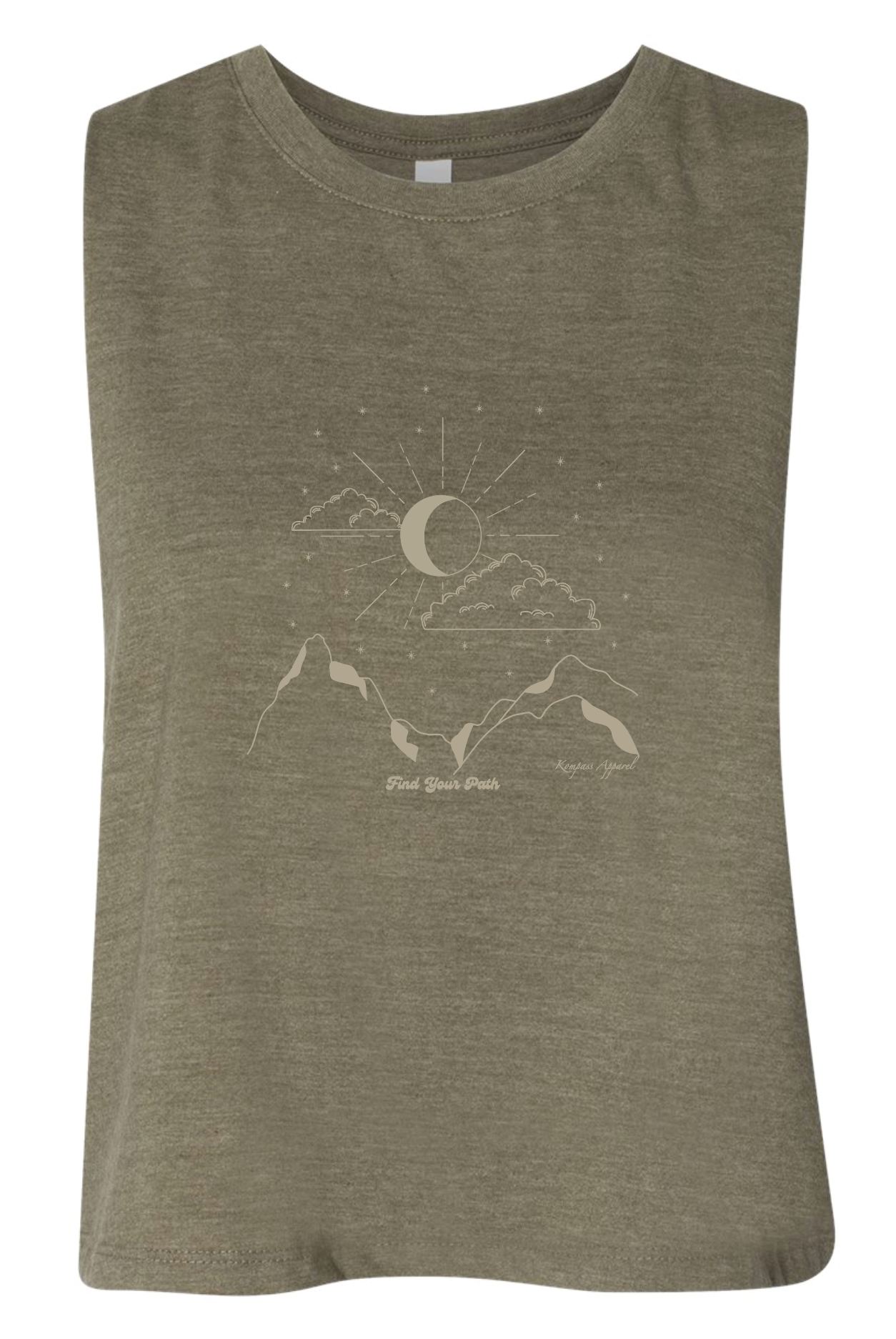 Olive Moon Crop Racerback tank top