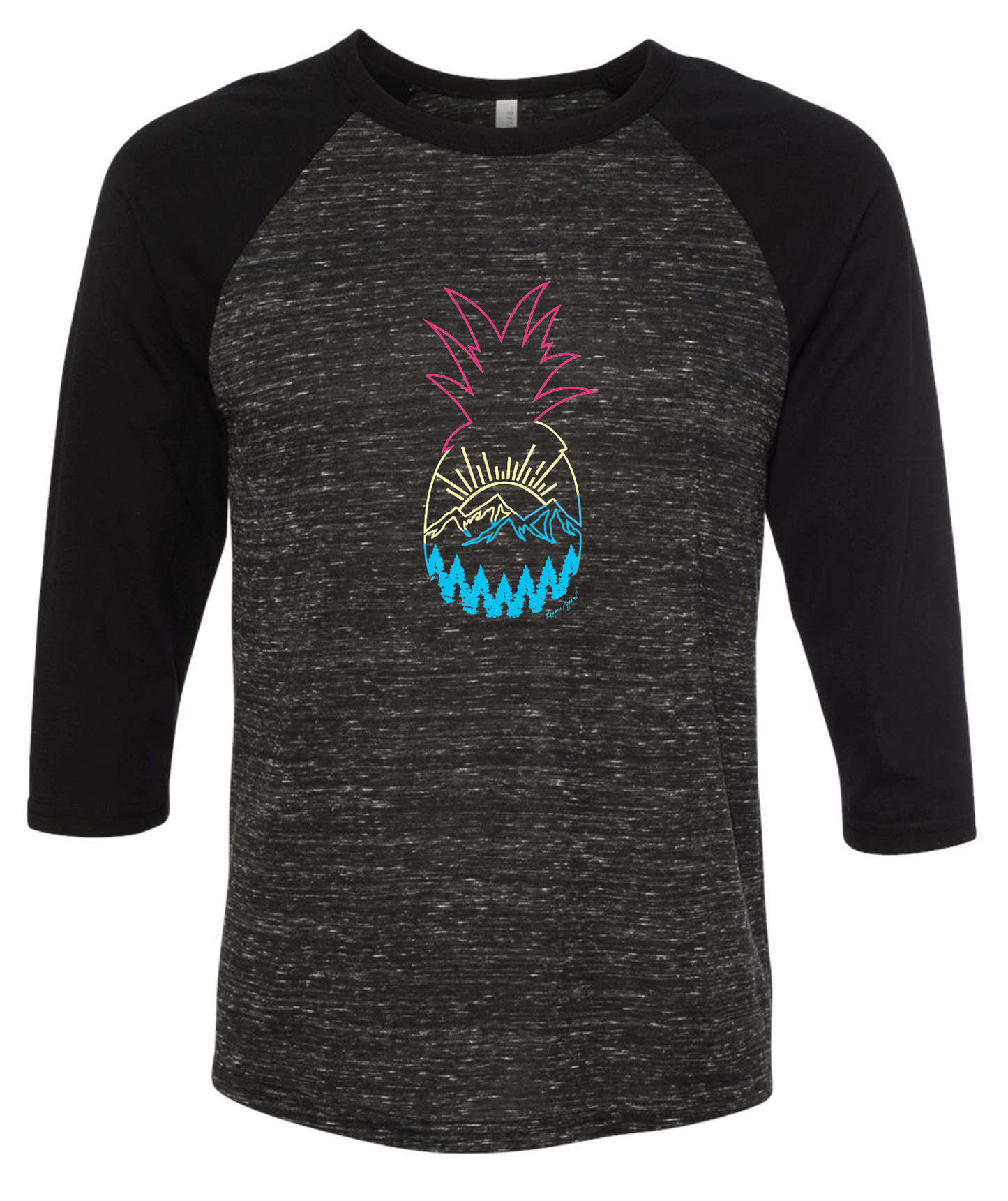 Sunset Swirl Pineapple Baseball Tee