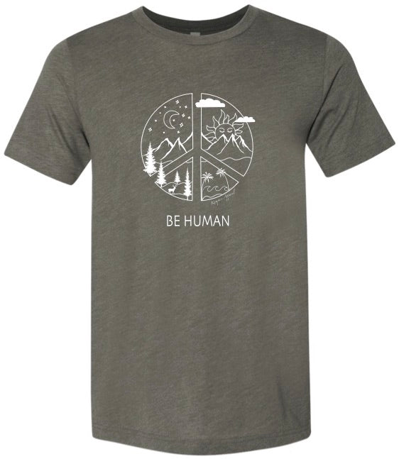 BE Human Tee - Olive Green