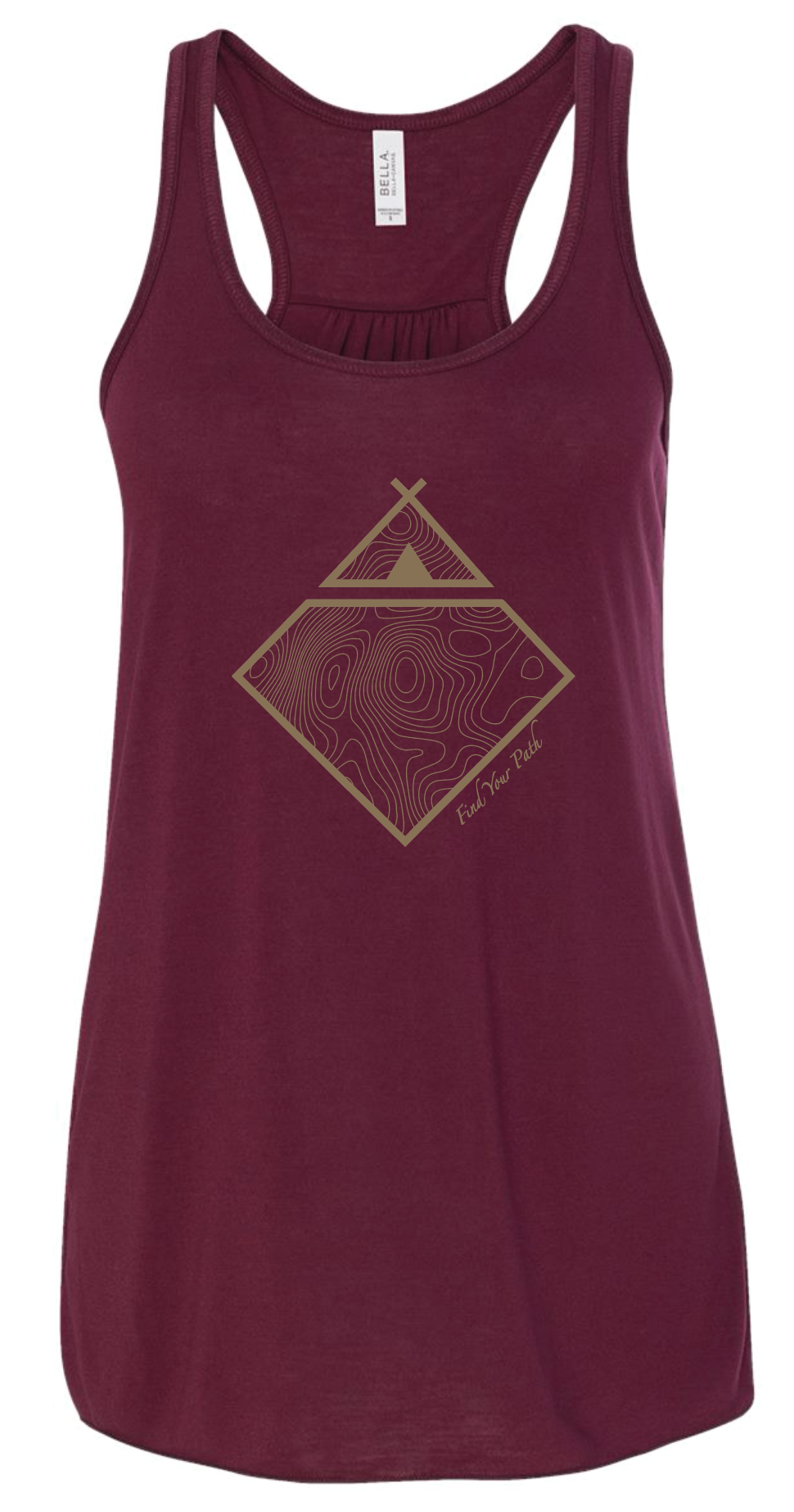 Womens Racerback Topo Maroon Tank