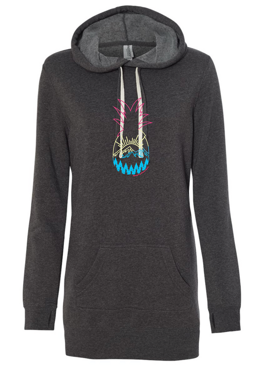 Sunset Swirl Alpineapple Hooded Sweatshirt Dress