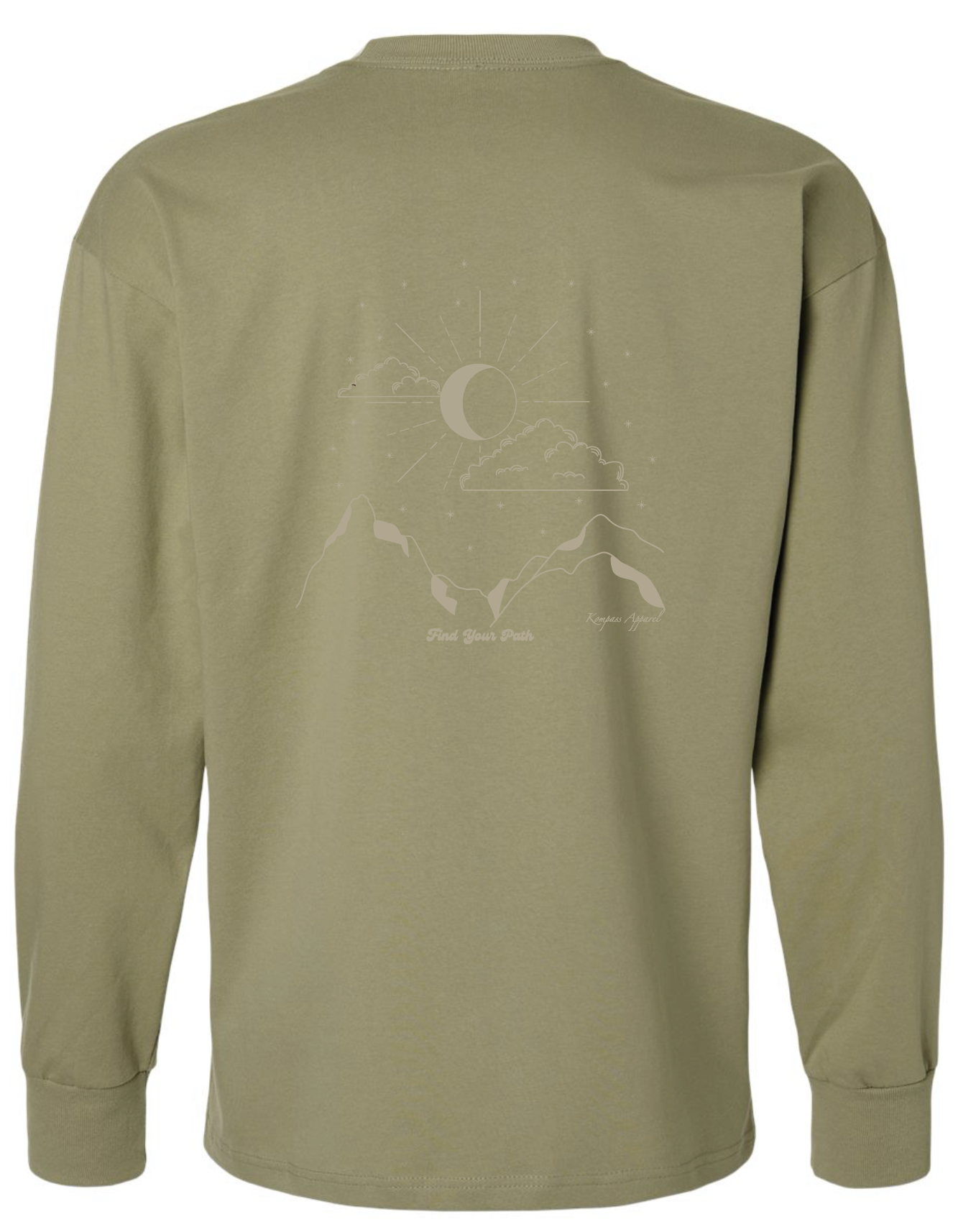 Olive Green Long Sleeve Moon Tee