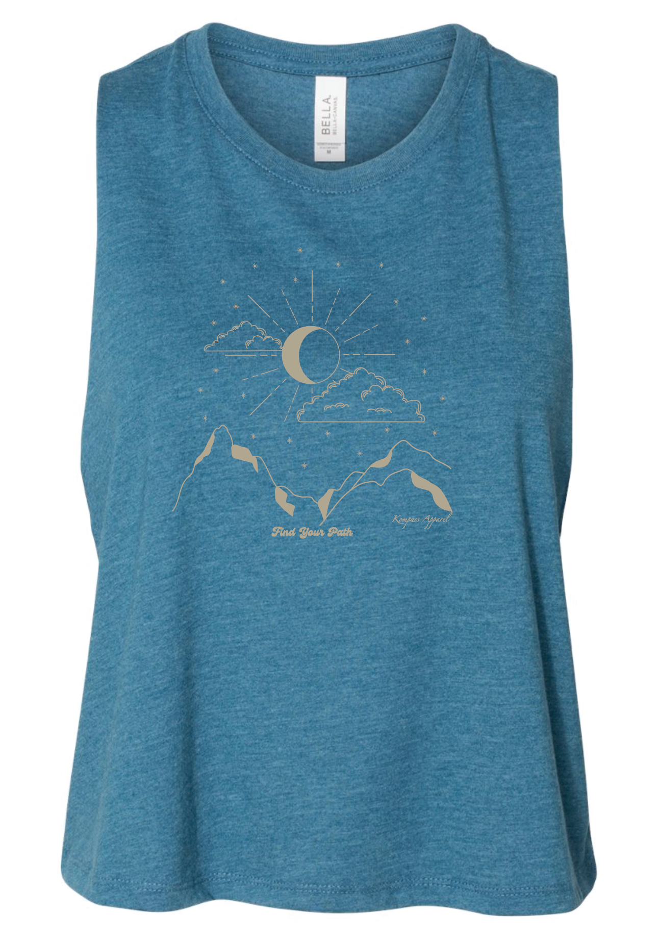 Teal Moon Crop Racerback tank top
