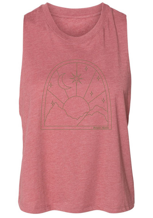 Mauve Starlight Crop Racerback tank top