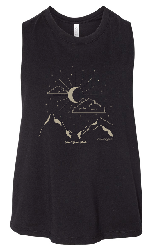 Black Racerback moon tank